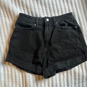Target Black High-Rise Cuffed Jean Shorts